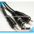 East-Coast factory 2 x rca male to 3.5mm stereo male cable